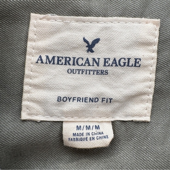 American Eagle Outfitters Boyfriend Fit, button down shirt with long  sleeves - Picture 10 of 12